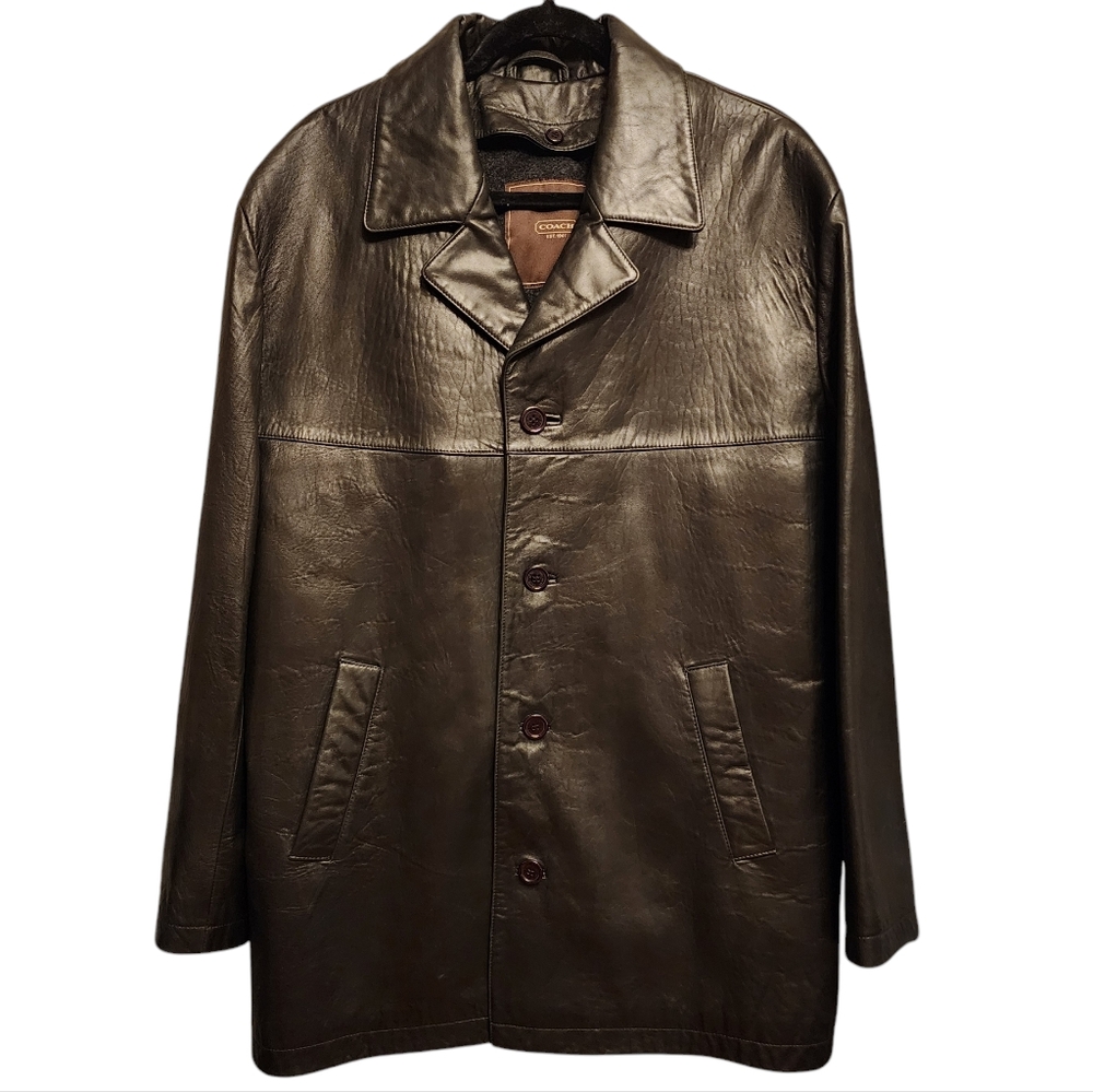Coach Men's Black Soft Leather Coat